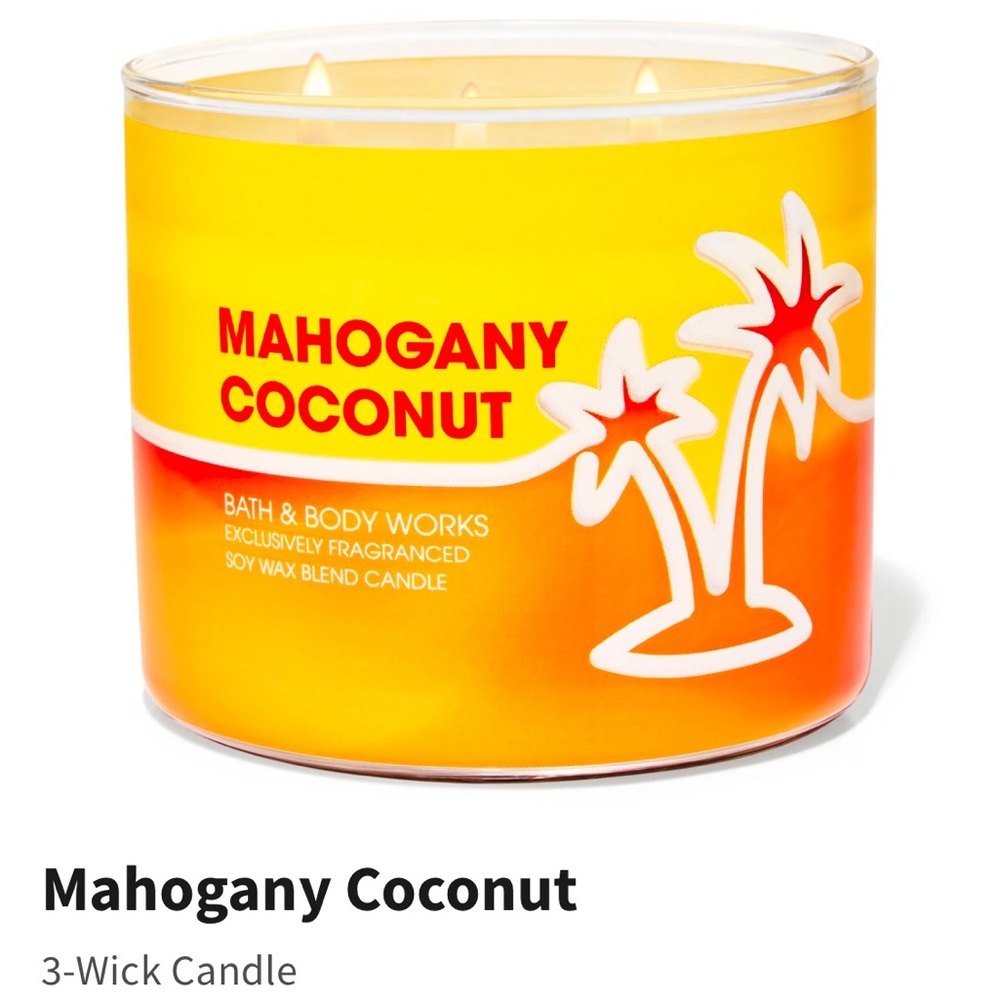 🆕BATH & BODY WORKS 3 WICK CANDLE/MAHOGANY COCONUT